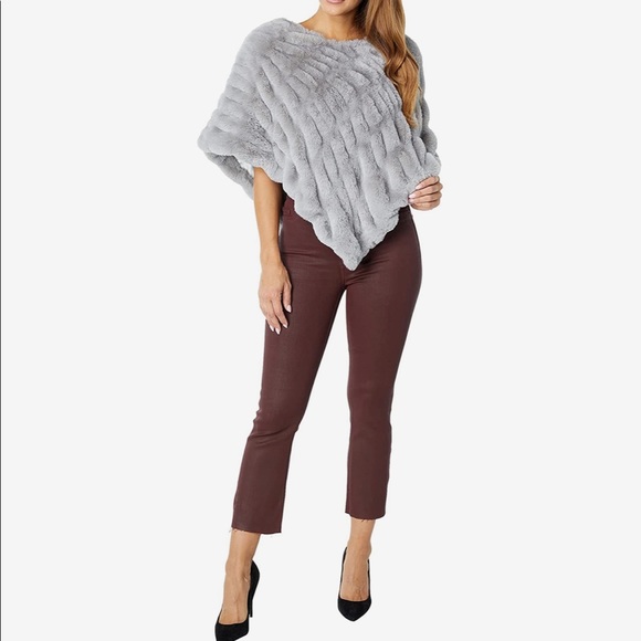 New Grey Tourance Poncho Florence Faux Fur - Picture 7 of 8